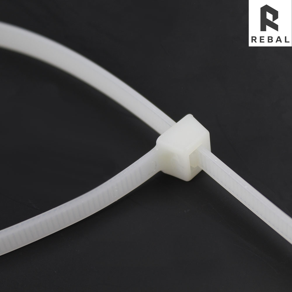 رباط بلاسك عدة مقاسات أبيض Zipper - رباط بلاستيك أبيض 4.8mm-20CM (1)