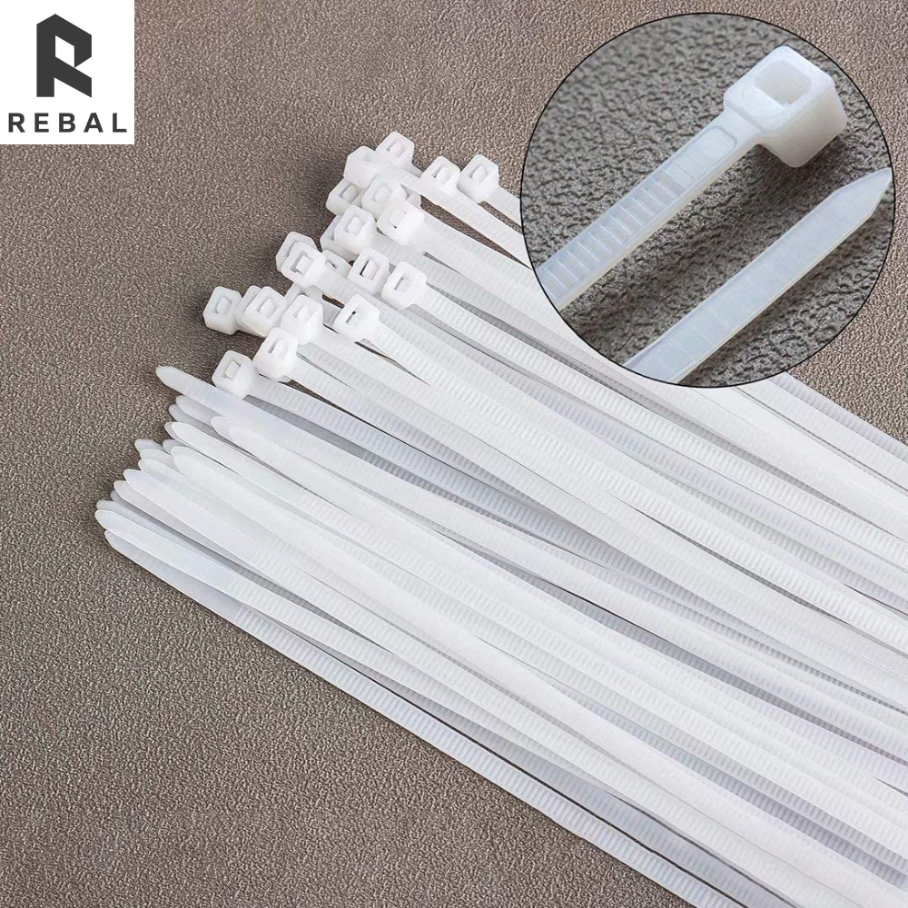 رباط بلاسك عدة مقاسات أبيض Zipper - رباط بلاستيك أبيض 3.6mm-20CM