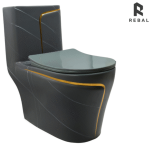 كرسي افرنجي رمادي مع خط ذهبي مقاس 25