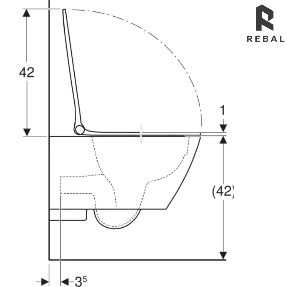 كرسي معلق جيبرت GEBERIT Smyle Square